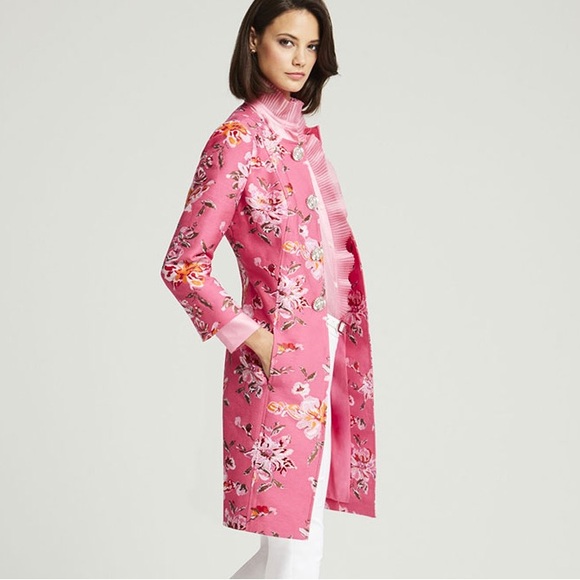 RARE Carlisle Collection Catalina Pink Jacquard Floral Jacket - 10 - Picture 3 of 16